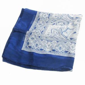 ペイズリー ショール ストール スカーフ 大判 青 ブルー 小物