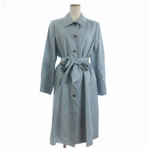 スプリングコート 長袖 ロング シルク 水色 ライトブルー 11 L位