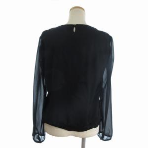 Leilian ブラウス カットソー 長袖 黒 ブラック 11 L