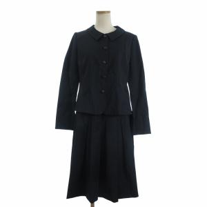 ネミカ NEMIKA セットアップ スーツ ジャケット スカート ストライプ ウール混 総裏 紺 ネイビー 11