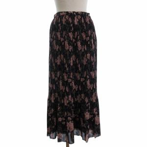 美品 プリーツスカート ロング丈 サイドジップ 花柄 フラワー ピンク 13