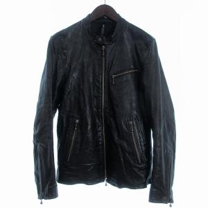 ライダース 革ジャン シングル ジップアップ ラムレザー 長袖 1 黒 ブラック