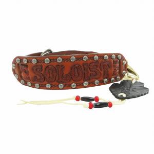 レザー ショルダーストラップ バッグ用 ロゴ 総柄 スタッズ装飾 牛革 茶 ブラウン OneSize 小物