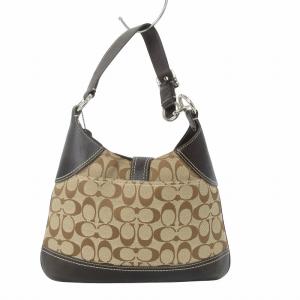 COACH シグネチャー ワンショルダー トートバッグ 肩掛け キャンバス レザー 10242 ベージュ 鞄