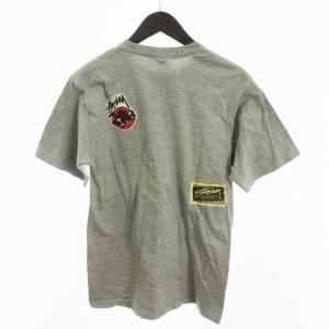 STUSSY Tシャツ カットソー 半袖 プリント コットン グレー S