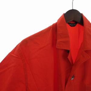 COMME des GARCONS HOMME PLUS 90s ラペルカラー シャツ 半袖 無地 コットン PB-110330 オレンジ