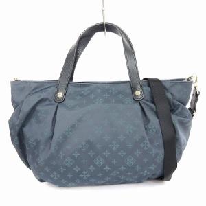 russet 美品 ショルダーバッグ ハンドバッグ モノグラム バッグインバッグ付き 2WAY 紺 ネイビー