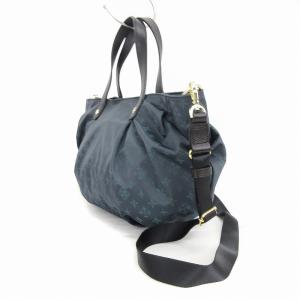 russet 美品 ショルダーバッグ ハンドバッグ モノグラム バッグインバッグ付き 2WAY 紺 ネイビー