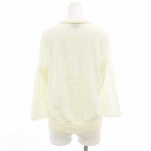 LANVIN コレクション Collection アンサンブルニット カーディガン 半袖ニット ドット柄 切替 38 40 白 ホワイト