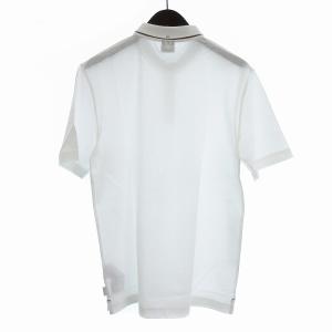 ARMANI COLLEZIONI 美品 ポロシャツ 半袖 スナップボタン バンドカラー L 白 ホワイト