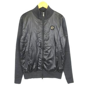 ニットジャケット 中綿 切替 ゴルフウエア 黒 ブラック S