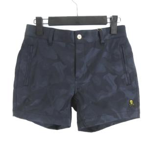 ショートパンツ ショーツ カモフラ 迷彩 スカル ゴルフウエア ネイビー 紺 S