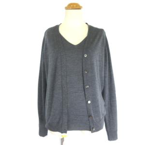 アンサンブル カーディガン 長袖 Vネック プルオーバー ニット チャコールグレー S 