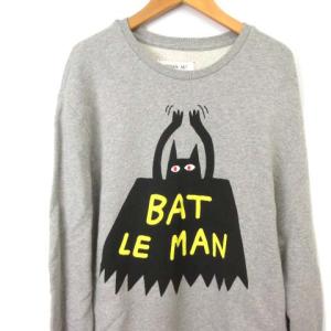 HYDROGEN 18AW LAURINA PAPERINA コラボ BAT LE MAN プリント スウェット トレーナー プルオーバー グレー