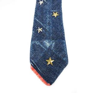 KAPITAL ネクタイ デニム 古布 スタッズ 星 タイピン付き インディゴ