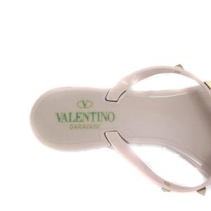 VALENTINO GARAVANI ロックスタッズ ラバー トングサンダル ビーチサンダル 38 パウダー ピンクベージュ IBS94