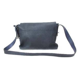 Calvin Klein ショルダーバッグ レザー スクエア ロゴストラップ ネイビー 紺