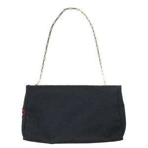 PAULE KA PARIS クラッチバッグ パーティバッグ フラワー バラ チェーン 黒 赤