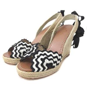 kate spade new york サンダル ジュート ウエッジ レースアップ 4 黒 白 ベージュ