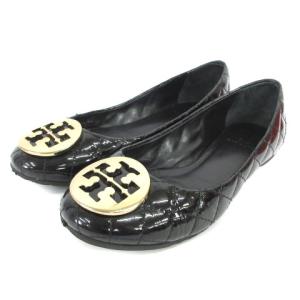 パンプス バレエシューズ キルティング エナメル 黒 ブラック 7