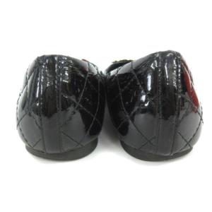 TORY BURCH パンプス バレエシューズ キルティング エナメル 黒 ブラック 7