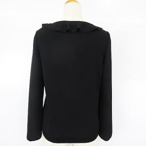 TO BE CHIC 近年モデル チェック ジャカード プルオーバー ニット 長袖 スパンコール 黒 ブラック 42