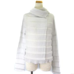 FETE シャツ プリーツ ハイネック 2 グレー