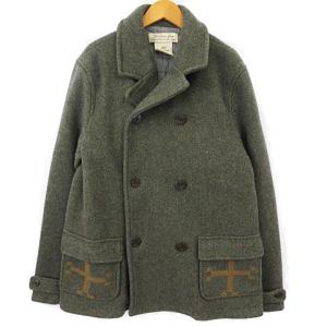 Pコート ピーコート メルトン ウール ショート カーキ M