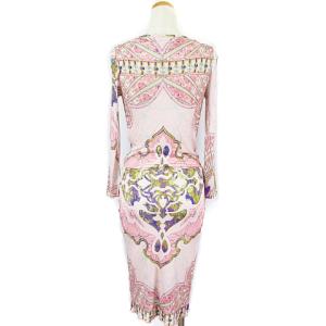 Emilio Pucci ワンピース 長袖 ロング ドレープ 総柄