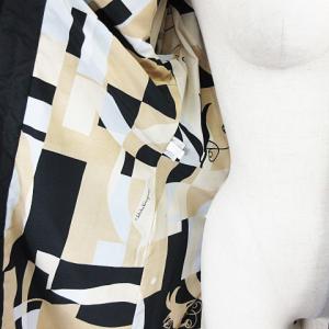 Salvatore Ferragamo ロング コート 中綿 裏総柄 ストライプ ステッチ ブラック