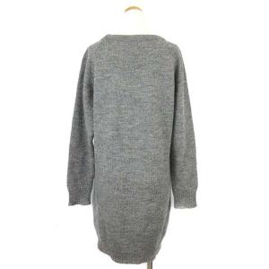 MHL. ニット ワンピース ひざ丈 長袖 ウール 2 グレー