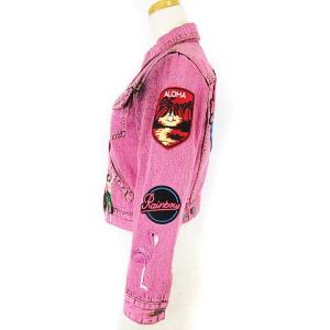 MARC JACOBS デニム ジャケット ジージャン ブルゾン ワッペン ピンク XS