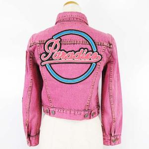 MARC JACOBS デニム ジャケット ジージャン ブルゾン ワッペン ピンク XS