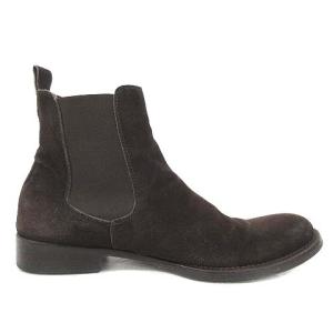 BARNEYS NEW YORK ショートブーツ サイドゴア スエード 42 ダークブラウン