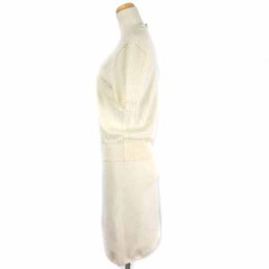 Salvatore Ferragamo セットアップ 半袖 ニット ひざ丈 スカート ウール100％ XS アイボリー