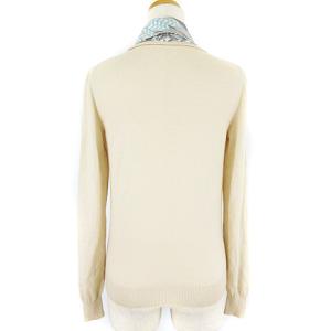 Salvatore Ferragamo ニット プルオーバー 長袖 スカーフ柄 レイヤード M ベージュ