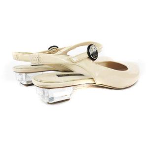 LOUIS VUITTON LVロゴバックストラップパンプス ベージュ