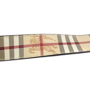 BURBERRY ゴールドバックル ベルト ノバチェック PVC レザー ベージュ
