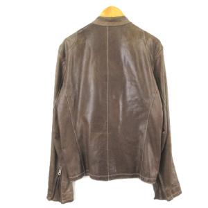 International Gallery BEAMS ラムレザージャケット ジップアップ スタンドカラー ブラウン 茶 M