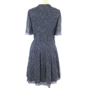 DIANE von FURSTENBERG ひざ丈シルクラップワンピース 4 ネイビー