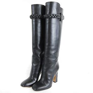 VALENTINO GARAVANI ロングブーツ ループ  レザー 黒 ブラック 35.5 ECR6