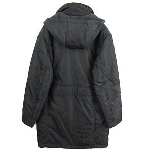 HUGO BOSS ベンチコート ロング フード ナイロン 中綿 ブラック 50 