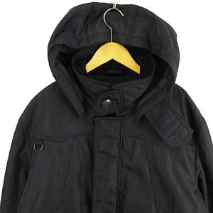 HUGO BOSS ベンチコート ロング フード ナイロン 中綿 ブラック 50 