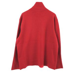 POLO RALPH LAUREN ワンポイントジップアップニットセーター LL レッド