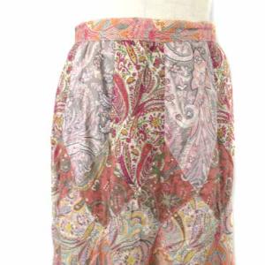 Grace Class 裾フリルペイズリー柄ロングスカート 36 ピンク