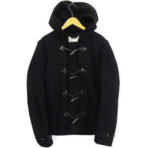 ダッフルコート メルトン ウール ブラック