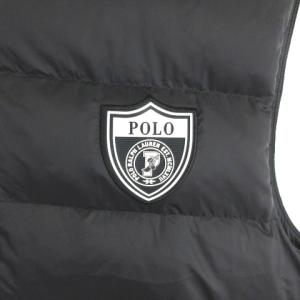 POLO RALPH LAUREN ダウンベスト ナイロン パフォーマンス ジップアップ ワッペン 黒M