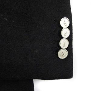 dunhill カシミヤ テーラードジャケット 2B ロゴボタン ブラック 52