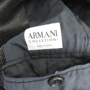 ARMANI COLLEZIONI テーラードジャケット 3B コットン ベルベット調 46 チャコールグレー ECR8 