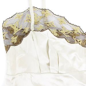 LOUIS VUITTON キャミソール シルクレース モノグラム 34 ベージュ